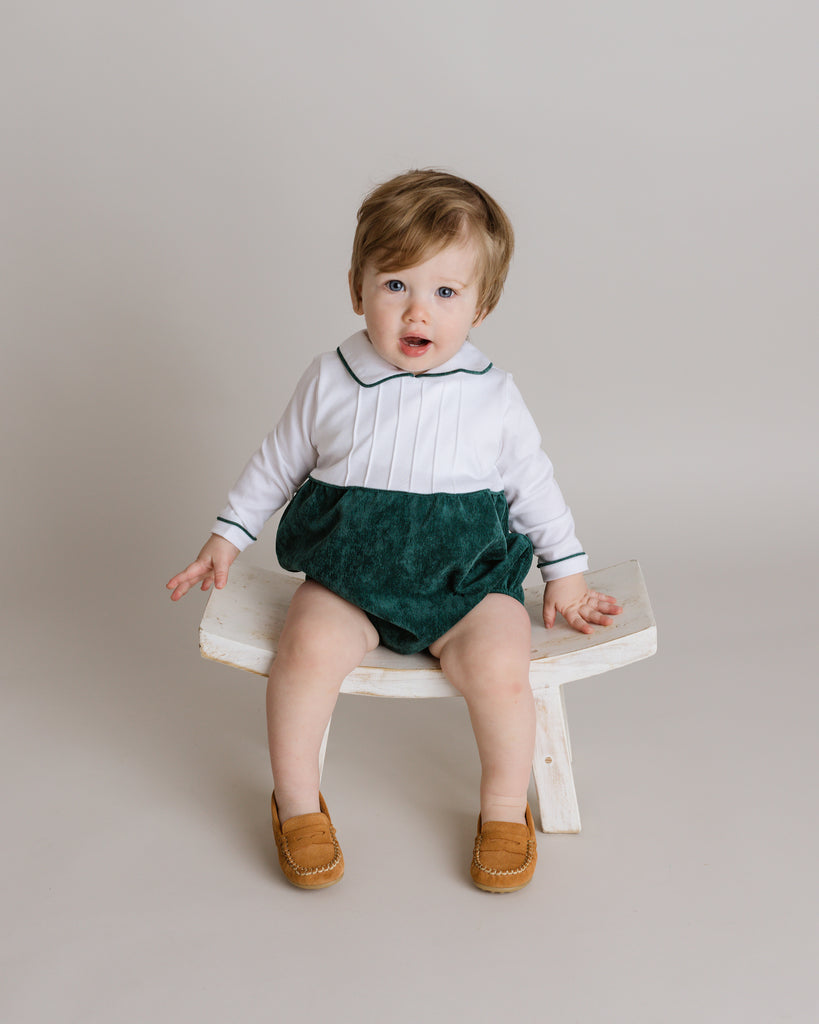 Elegant Jersey Corduroy Bubble Romper, boys bubble romper, christmas outfit, holiday outfit, infant romper, corduroy outfit 