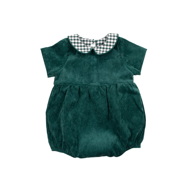 Gingham Corduroy Bubble Romper, boys infant romper, gingham romper, corduroy bubble romper, monogrammed romper, baby outfit, baby boy outfit, christmas romper, christmas outfit