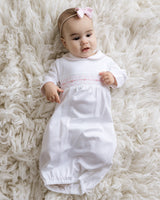 Maria Smocked Pima Gown, smocked gown, day gown, heirloom gown, take home outfit, baby shower, pima cotton