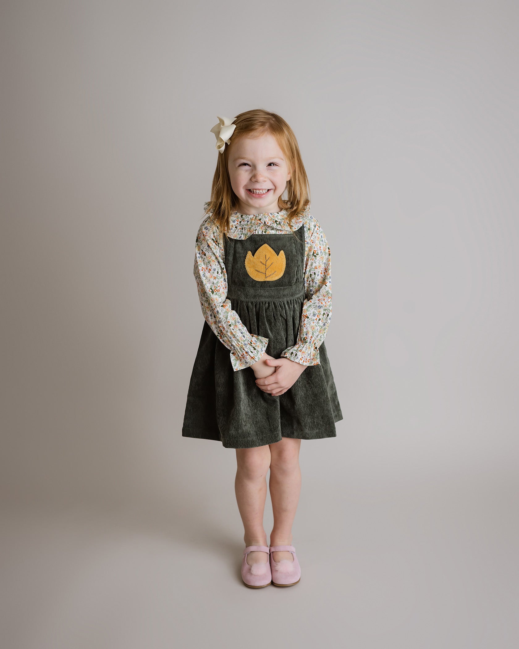 Forest Green Corduroy Pinafore Dress - Cuclie Forest Green Corduroy Pinafore Dress - Cuclie