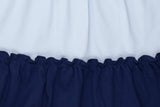 School Days Colorblock Pima Dress, blue dress, white and blue dress, jersey dress, flutter sleeve dress, dress with bloomers, cuclie baby, cuclie dress, heirloom dress, toddler dress, preschool outfit