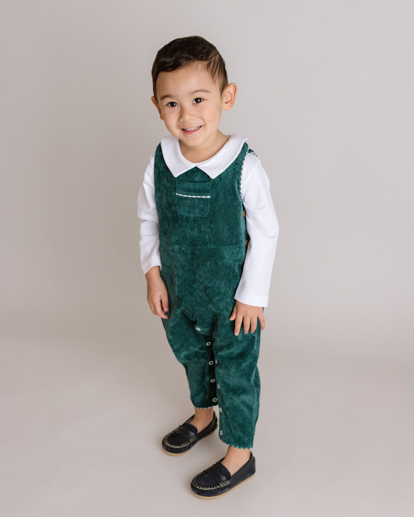 Green Corduroy Jon Jon, Toddler Boys , toddler outfit, toddler jon jon, long jon jon, christmas outfit, overalls