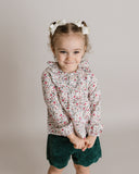 Holiday Floral Ruffle Blouse, Infant, Red Multi, infant girls blouse, infant shirt, ruffle shirt, ditsy floral shirt, ditsy floral print, liberty london baby