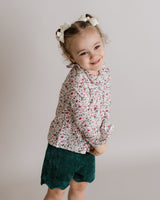 Holiday Floral Ruffle Blouse, Infant, Red Multi, infant girls blouse, infant shirt, ruffle shirt, ditsy floral shirt, ditsy floral print, liberty london baby