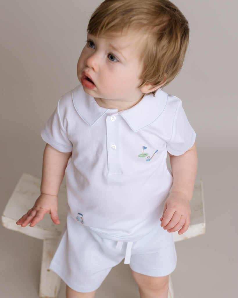 Golf Pima Short Play Set, Pima Cotton, Toddler Outfit, Masters Cup Outfit, Golf Style, Toddler Outfit, Preschool Outfit.
