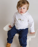 Mallard Embroidered Play Set, Infant Boys, White with Navy