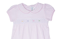 Smocked Bow Dress, Infant Girls, Pink