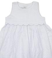 Scalloped Trim Dress, Toddler Girls, White