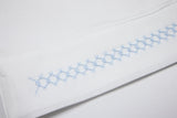 Classic Batiste Day Gown, White with Lt.Blue Trim