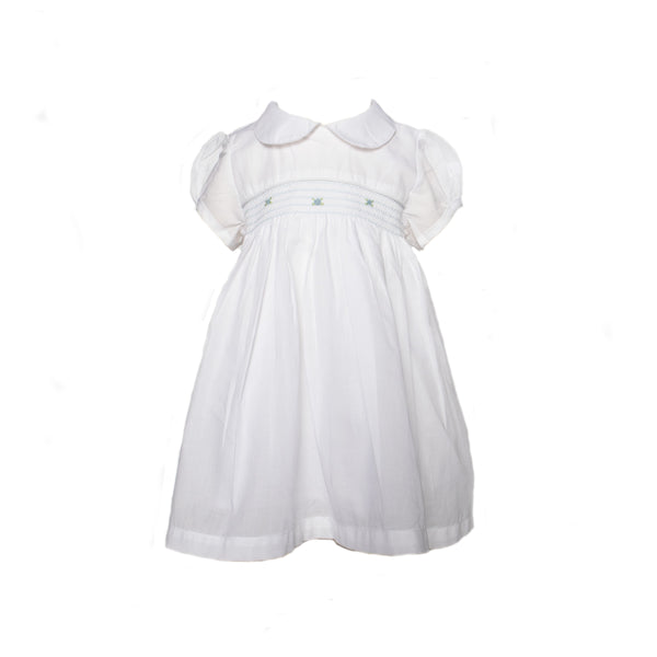 White Smocked Batiste Dress