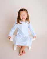 Lt.Blue Long Sleeve Jersey Dress