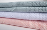 Classic Knit Receiving Blanket, Blue