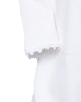 Crochet Trim Day Gown, White