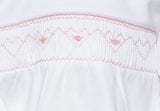 Heart Smocked Day Gown, White
