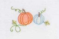 Pastel Pumpkin Footie, White with Lt.Blue Trim