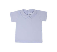 Pointed Collar Short Sleeve Shirt - Lt.Blue - Cuclie 