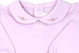 Embroidered Collar Long Sleeve Shirt, Pink