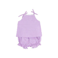 Lilac Gingham Ric Rac Two Piece - Toddler Sizes - Cuclie 