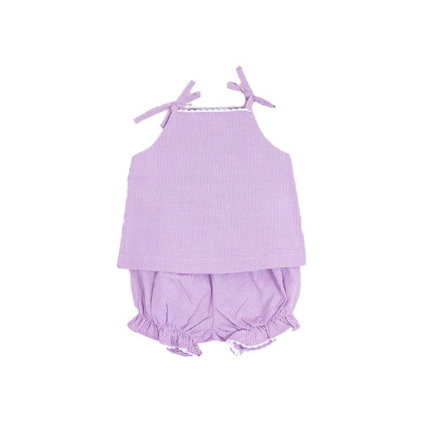Lilac Gingham Ric Rac Two Piece - Toddler Sizes - Cuclie 
