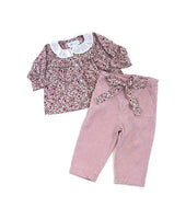 Freesia Blouse Corduroy Pant Set - Cuclie 
