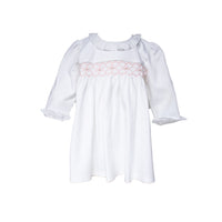 Smocked Pima Cotton Dress, White