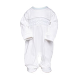 Smocked Footie, White