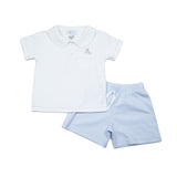Puppy Short Play Set, Infant Sizes, White and Lt.Blue