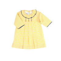 Gingham Dress, Long Sleeve Girls Dress, Toddler Dress, Fall Dress, Yellow Gingham