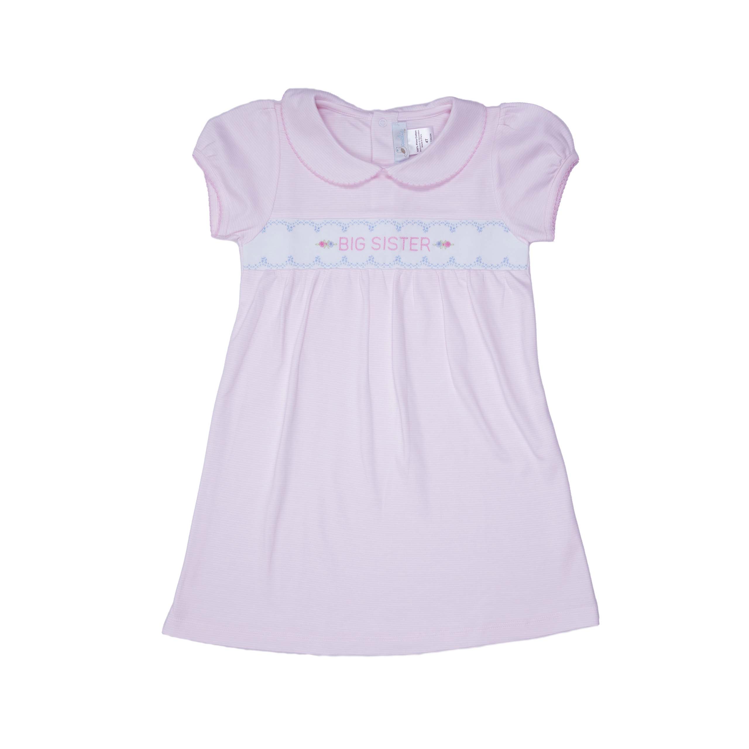 smocked big sister dress Hand-smocked Toddler Dress Pink / 3Y