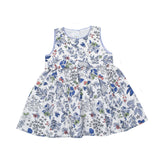 Scalloped Trim Dress, Infant Girls, Blue Multi