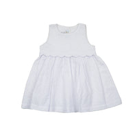 Scalloped Trim Dress, Infant Girls, White