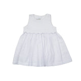 Scalloped Trim Dress, Infant Girls, White